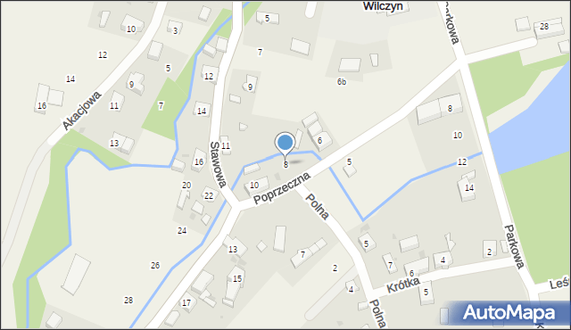 Wilczyn, Poprzeczna, 8, mapa Wilczyn