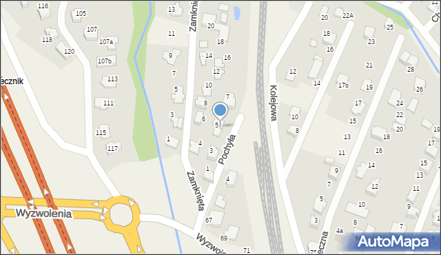 Wilkowice, Pochyła, 5a, mapa Wilkowice