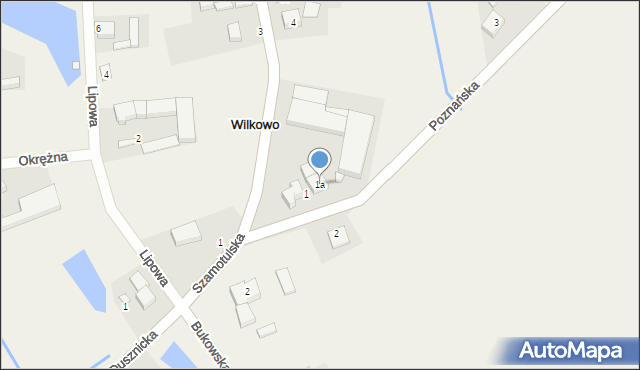 Wilkowo, Poznańska, 1a, mapa Wilkowo