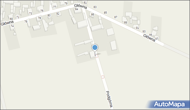 Wilkowo Polskie, Podgórna, 1, mapa Wilkowo Polskie