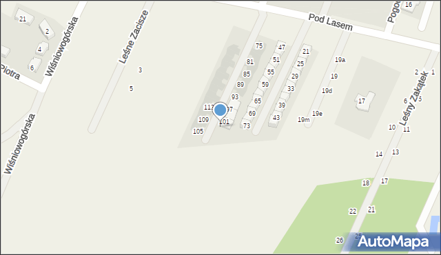 Wilkszyn, Pod Lasem, 103, mapa Wilkszyn