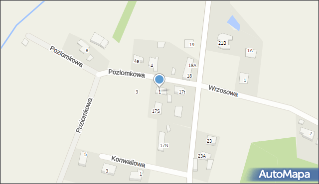 Wioska, Poziomkowa, 1, mapa Wioska