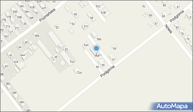 Wiry, Podgórna, 55A, mapa Wiry