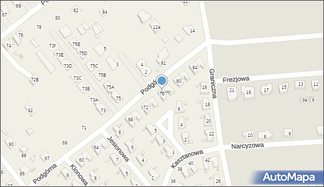 Wiry, Podgórna, 76, mapa Wiry
