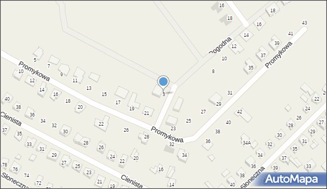 Wiry, Pogodna, 3, mapa Wiry