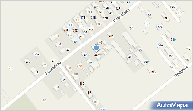 Wiry, Poznańska, 44A, mapa Wiry