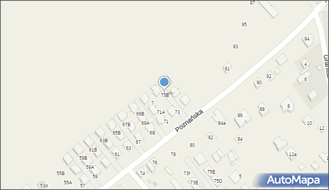 Wiry, Poznańska, 73B, mapa Wiry