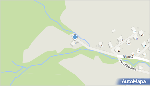 Wisła, Pod Beskidek, 5, mapa Wisła