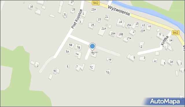 Wisła, Pod Kozińce, 7D, mapa Wisła