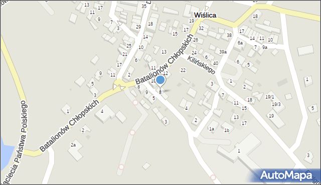 Wiślica, Podwale, 8, mapa Wiślica