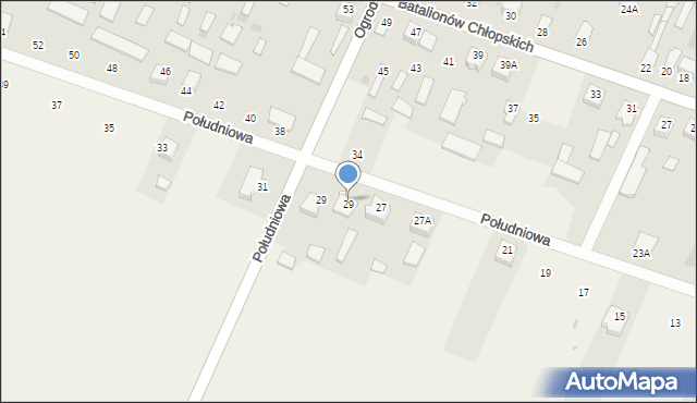 Wiśniew, Południowa, 27a, mapa Wiśniew