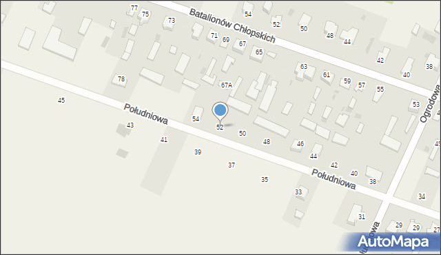 Wiśniew, Południowa, 52, mapa Wiśniew