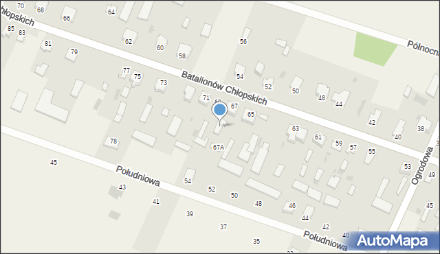 Wiśniew, Południowa, 52a, mapa Wiśniew