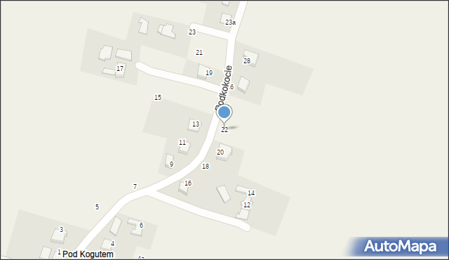 Witkowice, Podkokocie, 22, mapa Witkowice