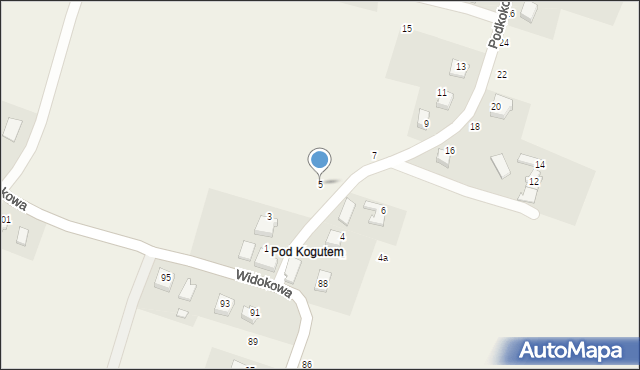 Witkowice, Podkokocie, 5, mapa Witkowice