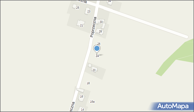 Witkowice, Poprzeczna, 24, mapa Witkowice