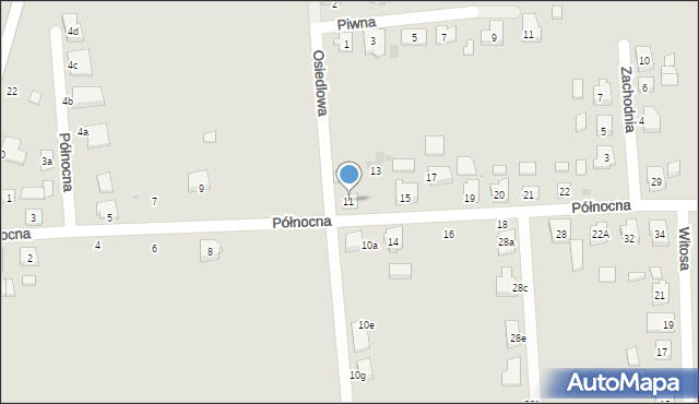 Witkowo, Północna, 11, mapa Witkowo