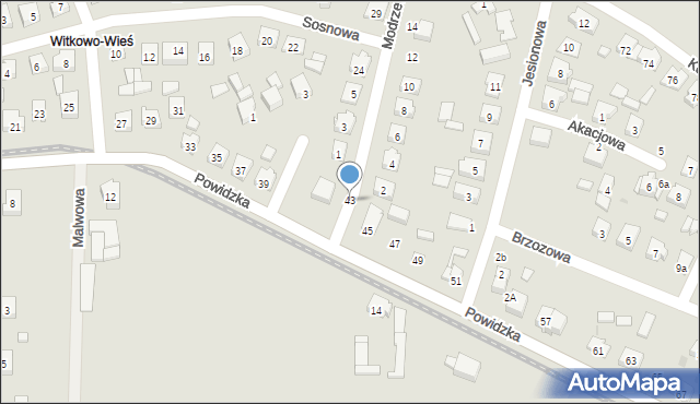 Witkowo, Powidzka, 43, mapa Witkowo