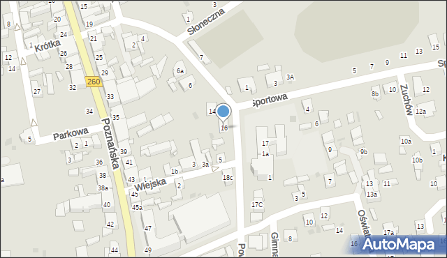 Witkowo, Powstańców Wielkopolskich, 16, mapa Witkowo