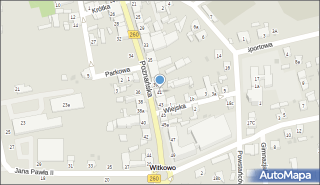 Witkowo, Poznańska, 41, mapa Witkowo