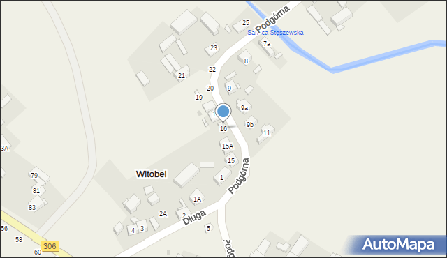 Witobel, Podgórna, 16, mapa Witobel