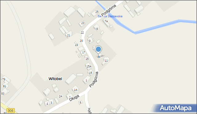 Witobel, Podgórna, 9b, mapa Witobel