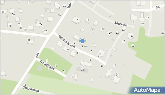 Włodawa, Podchorążych, 5, mapa Włodawa