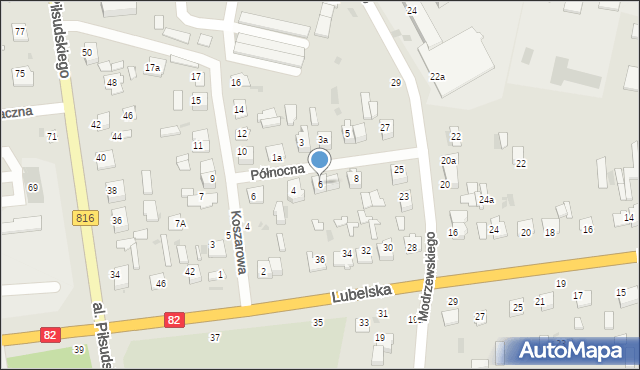 Włodawa, Północna, 6, mapa Włodawa