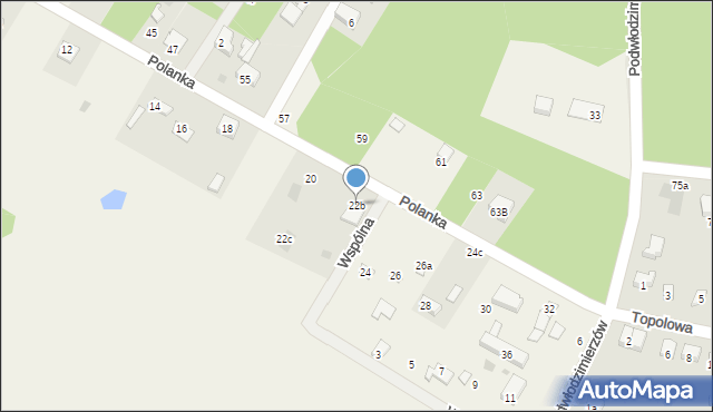 Włodzimierzów, Polanka, 22b, mapa Włodzimierzów