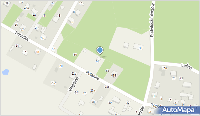 Włodzimierzów, Polanka, 61A, mapa Włodzimierzów