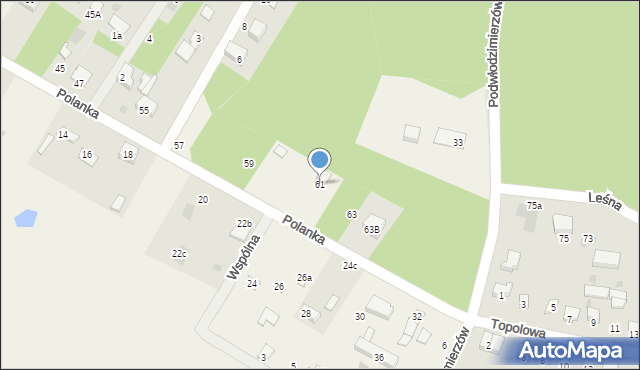 Włodzimierzów, Polanka, 61i61A, mapa Włodzimierzów