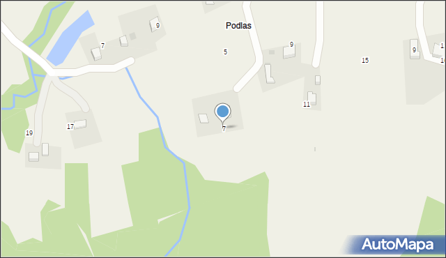 Włosań, Podlas, 7, mapa Włosań