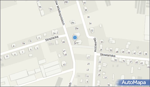 Włoszakowice, Powstańców Wielkopolskich, 24, mapa Włoszakowice