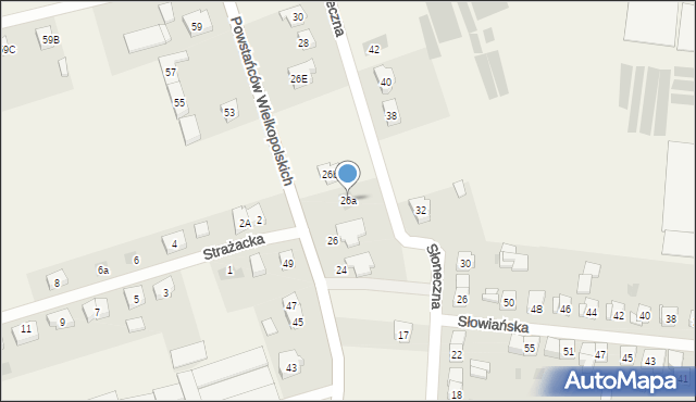 Włoszakowice, Powstańców Wielkopolskich, 26a, mapa Włoszakowice