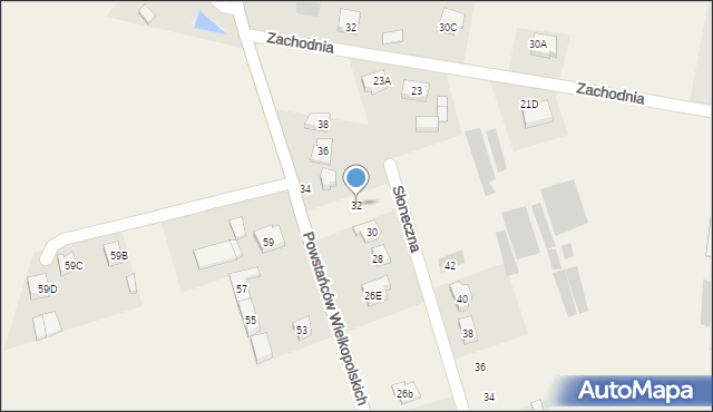 Włoszakowice, Powstańców Wielkopolskich, 32, mapa Włoszakowice