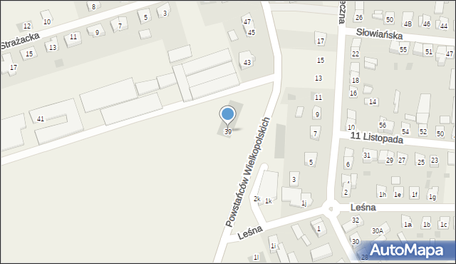 Włoszakowice, Powstańców Wielkopolskich, 39, mapa Włoszakowice