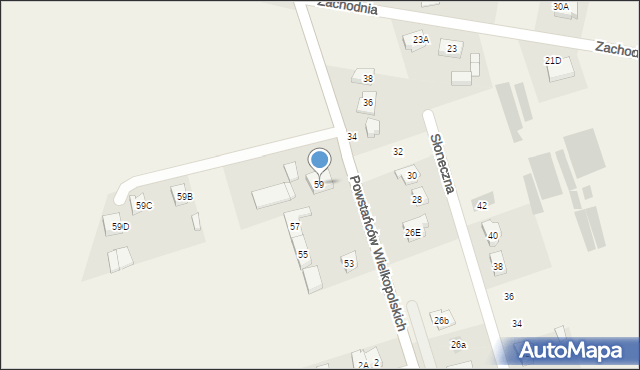 Włoszakowice, Powstańców Wielkopolskich, 59, mapa Włoszakowice