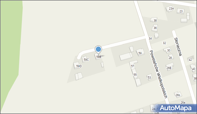 Włoszakowice, Powstańców Wielkopolskich, 59B, mapa Włoszakowice