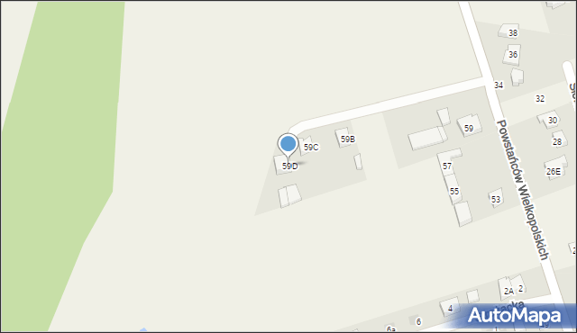 Włoszakowice, Powstańców Wielkopolskich, 59D, mapa Włoszakowice