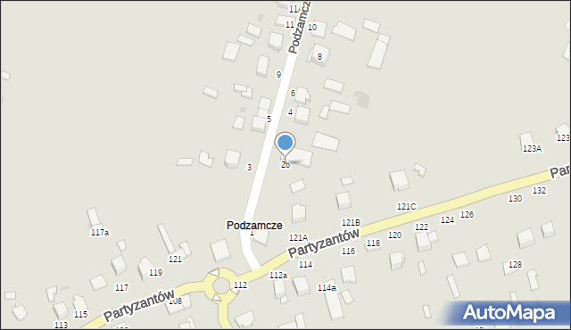 Włoszczowa, Podzamcze, 2b, mapa Włoszczowa