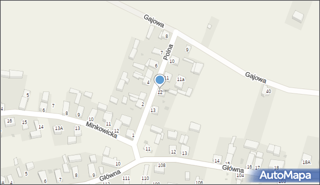 Wójcice, Polna, 12, mapa Wójcice