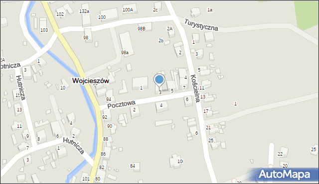 Wojcieszów, Pocztowa, 3, mapa Wojcieszów