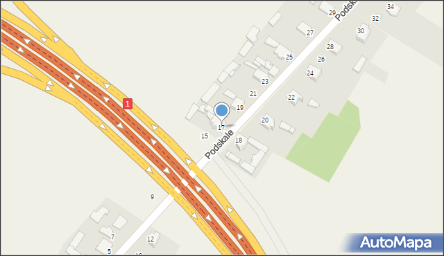 Wojkowice Kościelne, Podskale, 17, mapa Wojkowice Kościelne