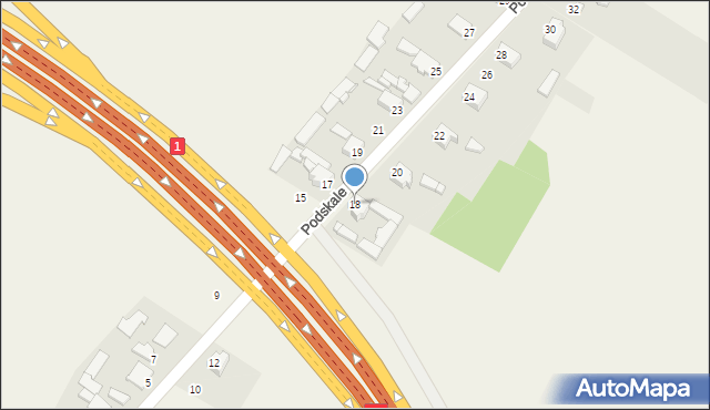 Wojkowice Kościelne, Podskale, 18, mapa Wojkowice Kościelne