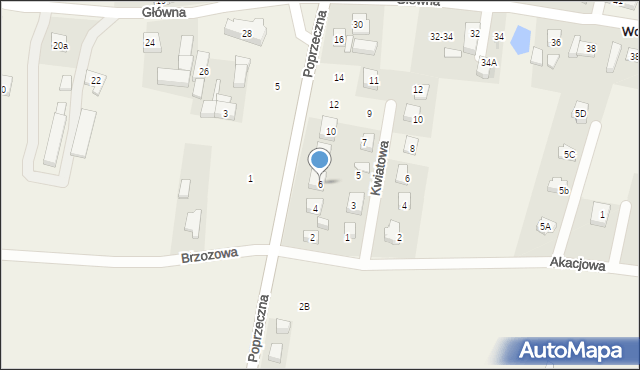 Wojnowice, Poprzeczna, 6, mapa Wojnowice