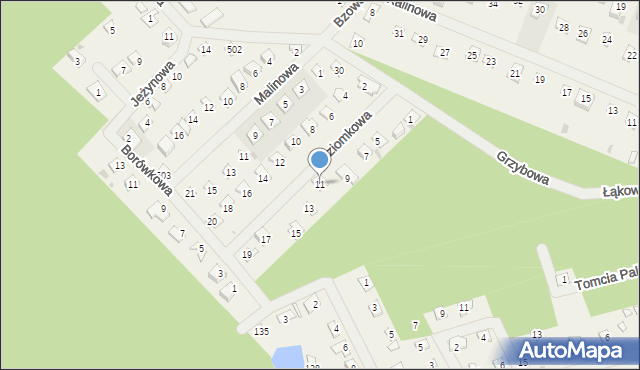 Wojnówko, Poziomkowa, 11, mapa Wojnówko