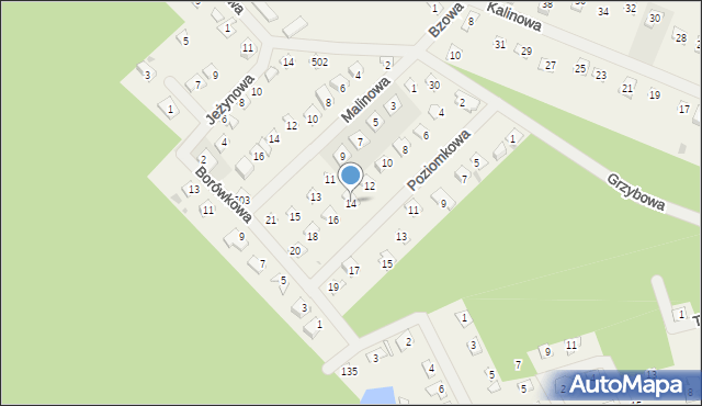 Wojnówko, Poziomkowa, 14, mapa Wojnówko