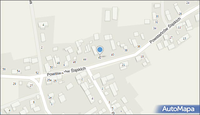 Wojska, Powstańców Śląskich, 42, mapa Wojska