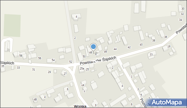 Wojska, Powstańców Śląskich, 48a, mapa Wojska