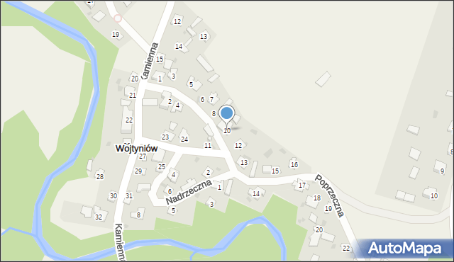 Wojtyniów, Poprzeczna, 10, mapa Wojtyniów